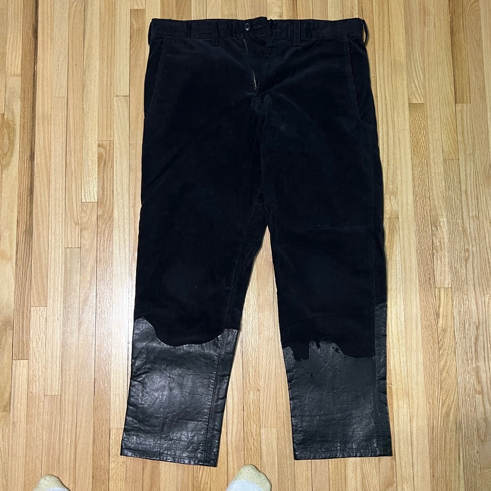 Yohji x TATA Velour & Goatskin corduroy trouser